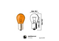 BULB 12V PY21W BA15S AMB. 10PK