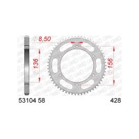 Afam Kettenrad Afam 428 58Z Stahl Silber