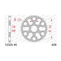 Afam Kettenrad Afam 428 45Z Stahl Silber