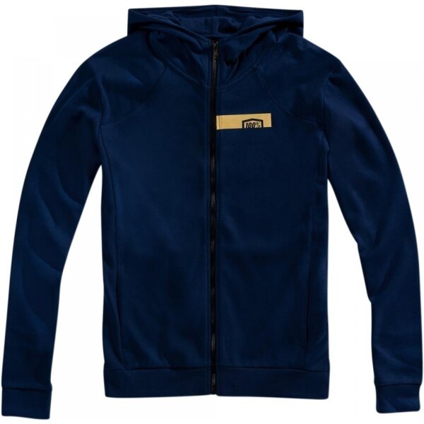 100% Zip Hoodie Chamber Blau