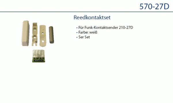 Daitem 570-27D Set di contatti Reed per rivelatori di contatto, bianco bianco (1VE=5pz)