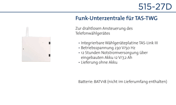 Daitem 515-27D Funk-Unterzentrale für TAS-TWG