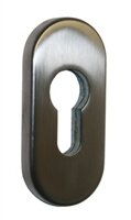 Rosone di protezione scorrevole per porte in metallo/ ovale 461/14, NIRO, spessore 14 mm