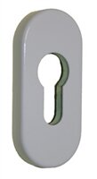 Rosace de protection coulissante pour portes métalliques/ ovale 458/06, blanc, épaisseur 6 mm