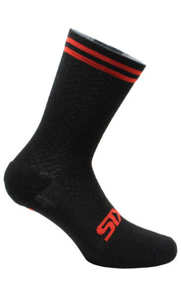 SIXS skarpetki krótkie MERINOS SOCKS czarno-czerwone