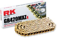 RK MXZ-4 120 CLIP LINK 420 NON-SEAL DRIVE CHAIN / GOLD|BLACK / CARBON ALLOY STEEL