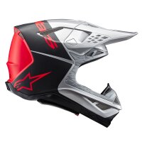 Alpinestars Motocross Helm Sm10 Flood Silver/schwarz/Orange Fluo Matte & glänzendy