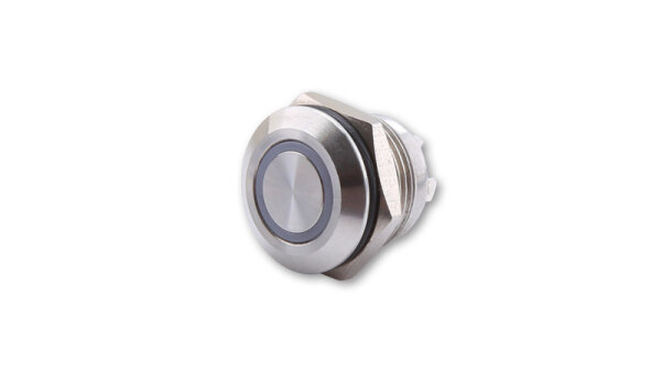 HIGHSIDER Taster Edelstahl mit LED Leuchtring in verschiedenen Farben (M12), Stück – 240-084
