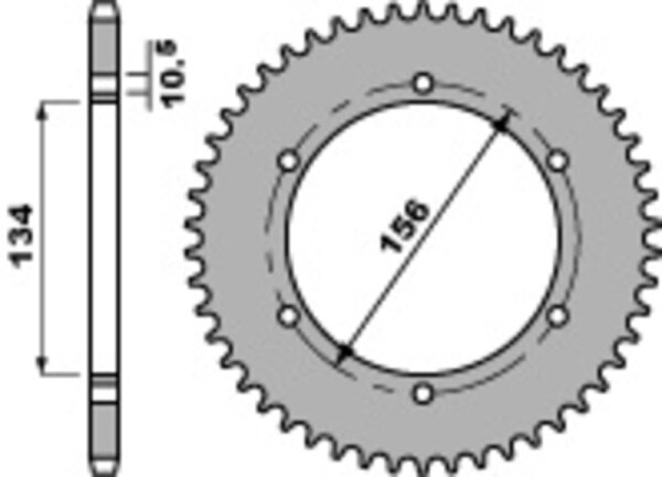 Standardowa zębatka PBR C45 stal 508 - 520
