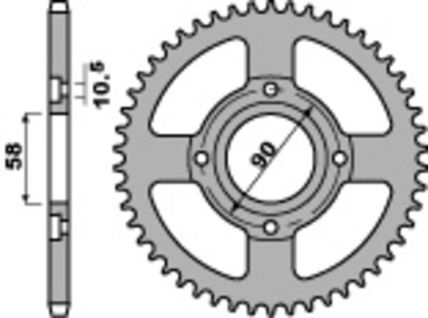 Standardowa zębatka PBR C45 stal 269 - 428