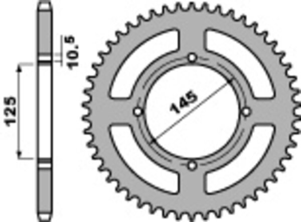 PBR Standard tandhjul C45 stål 857 - 520