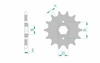 Pignone anteriore standard AFAM in acciaio 20306 - 520