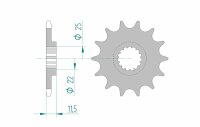 AFAM Pignon avant standard en acier 73303 - 520