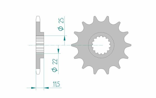 AFAM Standard Stahlritzel vorne 73303 - 520