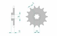 Pignone anteriore standard AFAM in acciaio 94214 - 520