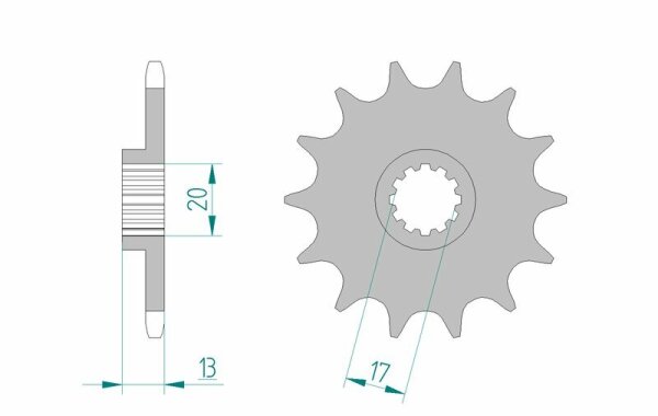 AFAM Steel Standard Front Sprocket 94215 - 520