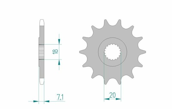 AFAM Steel Self-Cleaning Front Sprocket 22203 - 520