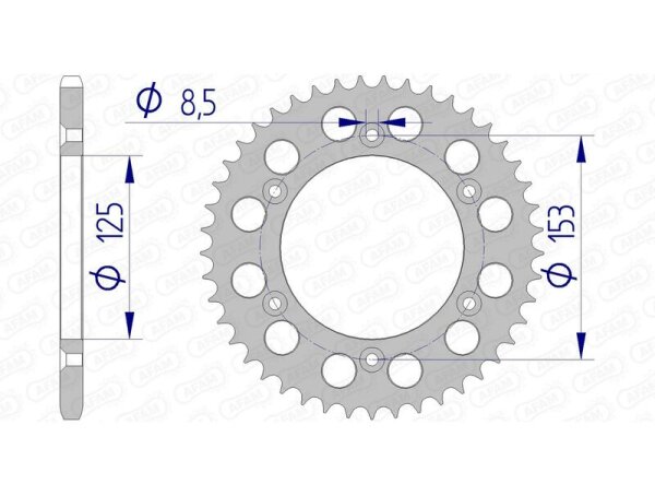 AFAM Ultralight bageste tandhjul i aluminium 11212 - 520