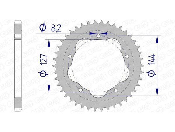 AFAM Aluminium Rear Sprocket 51608 - 525