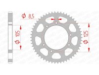 Pignone posteriore standard AFAM in acciaio 47200 - 428