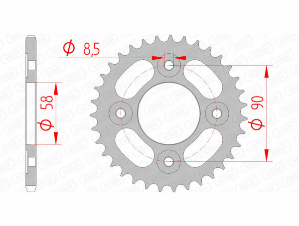 AFAM Standard Stahlritzel hinten 10117 - 420