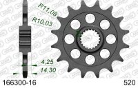 AFAM Standard front pinion i stål 166300 - 520