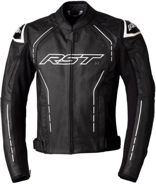 RST S1 CE Lederjacke Schwarz/Schwarz/Weiß