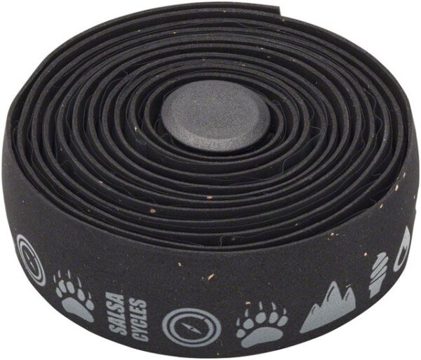 Bande de guidon Salsa Glyph Gel Cork, 208cm, 2.5mm, black