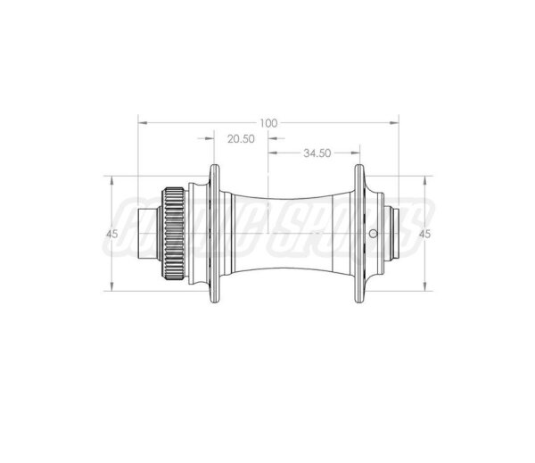 White Industries CLD Disc Centerlock Nabe VR, 100x12mm, 24 L., blue