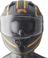 GMS full-face hjelm Hexago Graphic mat-gul-orange