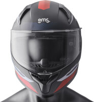 GMS full-face hjelm Velox Graphic mat sort-rød
