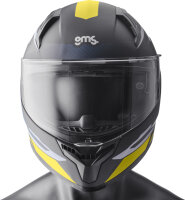 GMS full-face hjelm Velox Graphic mat sort-gul