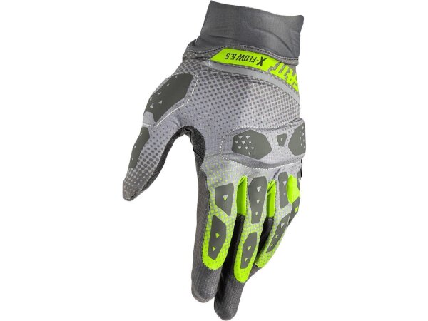 Guanti Leatt ADV X-Flow 5.5 corto V25 grigio scuro-nero-giallo 3