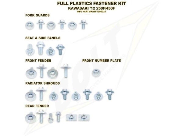 Bolt Kit de vis Pour pièces en plastique Kxf 250 13-, 450 12-
