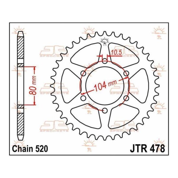 Zębatka JT 43T 520 JTR478.43