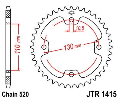 JT SPROCKETS Sprocket Rear 37T 520