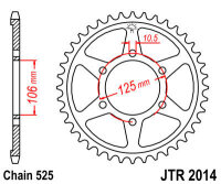 JT Kettenrad 47T 525 BLK JTR2014.47ZBK