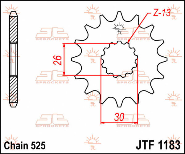 Jt tandhjul 17T 525
