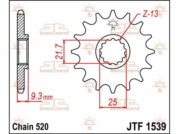 JT Piñón 15T 520 JTF1538.15