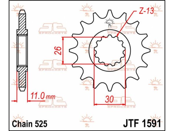 JT SPROCKETS Sprocket Front 16T 525
