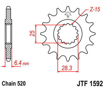 Pignon JT 16T 520 JTF1592.16