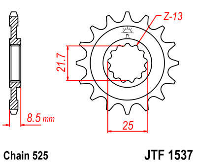 JT tandhjul 15T 525 RU JTF1537.15RB