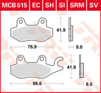 TRW Plaquettes de frein Organic Scooter -125 MCB615EC