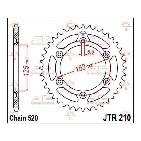Zap-Technix Kettenrad 48T 520 Stahl schwarz
